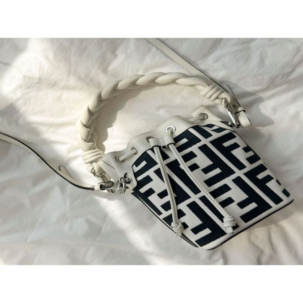 Montrezzo Ff Embroidered Canvas Mini Bag White - Picture 2 of 5